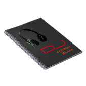 Carnet Casque Arrière - plan DJ Stylish Red Orange Grey (Côté Droit)