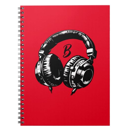 Carnet Casque Audio Musique DJ (Devant)