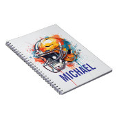 Carnet Casque de football motivationnel inspirant Nom (Côté Droit)