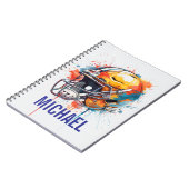 Carnet Casque de football motivationnel inspirant Nom (Côté gauche)