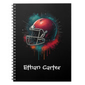 Carnet Casque de football rouge et vert École (Devant)