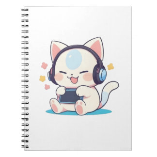 Carnet Casque de jeu pour console portable Chibi Chat Mig