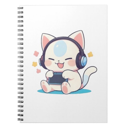 Carnet Casque de jeu pour console portable Chibi Chat Mig (Devant)