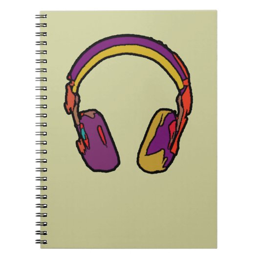 Carnet casque dj couleur (Devant)