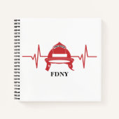 Carnet Casque Firefighter Heartbeat Recette personnalisée (Devant)