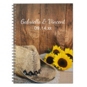 Carnet Casquette Cowboy, Fleurs de soleil, Mariage campag (Devant)