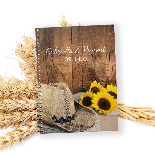 Carnet Casquette Cowboy, Fleurs de soleil, Mariage campag