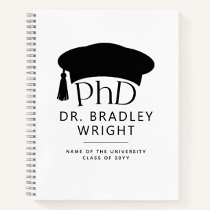 Carnet Casquette de doctorat personnalisée Diplôme de doc