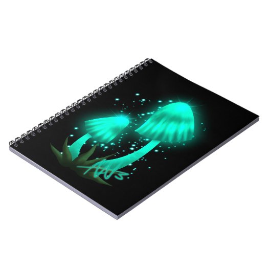 Carnet Casquette de Pixie psychédélique de Cyan brillant (Côté gauche)