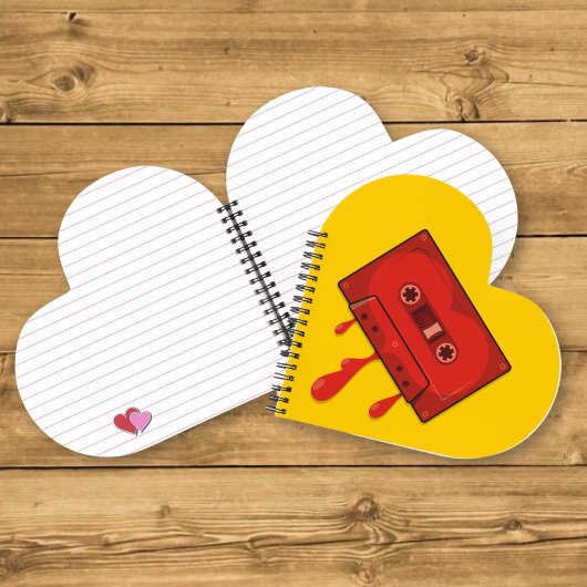 Carnet Cassette Cœur Rouge
