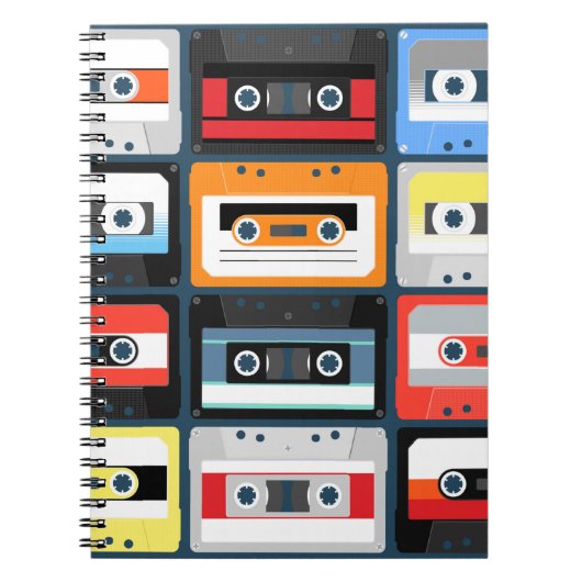 Carnet Cassettes compactes. Lot. plat d'illustration vint (Devant)
