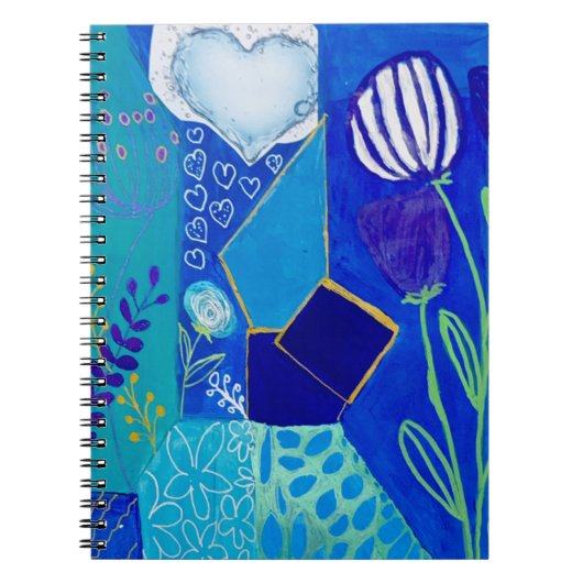 Carnet Cassis Bleu en Fleur (Devant)