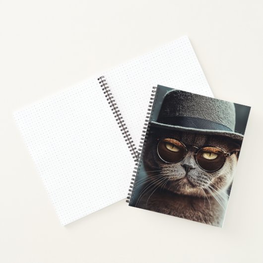 Carnet Cat à Hat and Glasses Notebook (Intérieur)