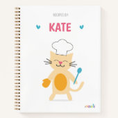 Carnet Cat Chef Personalized Kids Recipe (Devant)