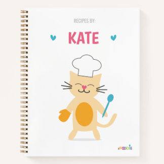 Carnet Cat Chef Personalized Kids Recipe