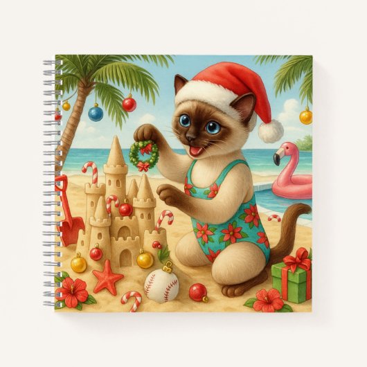 Carnet Cat Christmas Pool Party (Devant)