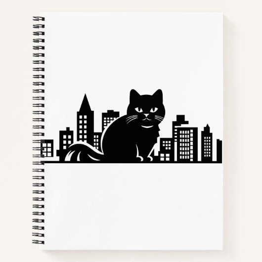 Carnet Cat Cityscape Furry Cute Vector Graphique (Devant)