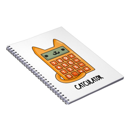 Carnet Cat-culator Funny Kitty Chat Calculatrice Pun (Côté Droit)