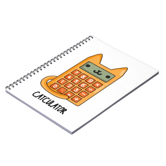 Carnet Cat-culator Funny Kitty Chat Calculatrice Pun (Côté gauche)