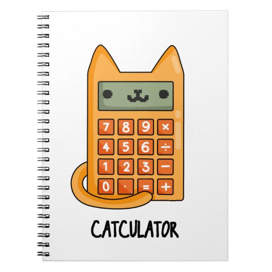 Carnet Cat-culator Funny Kitty Chat Calculatrice Pun (Devant)
