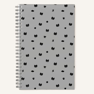 Carnet Cat Doodle Grey