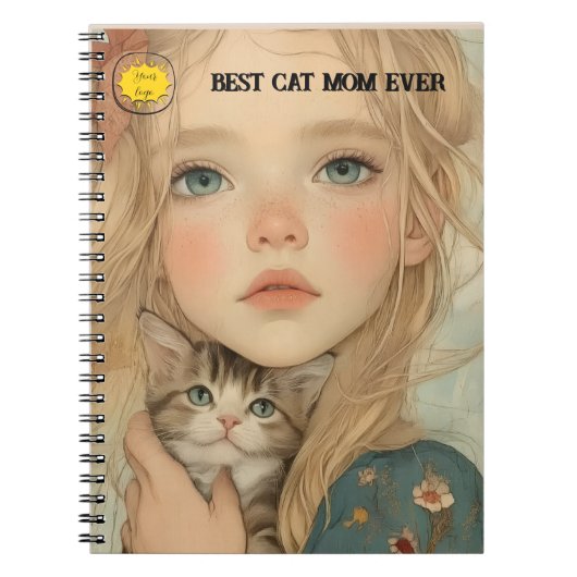 Carnet Cat lover Mom Photo orange (Devant)