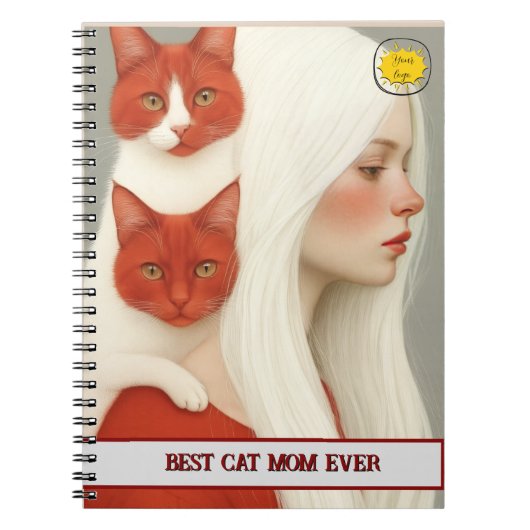 Carnet Cat lover Mom Photo orange (Devant)