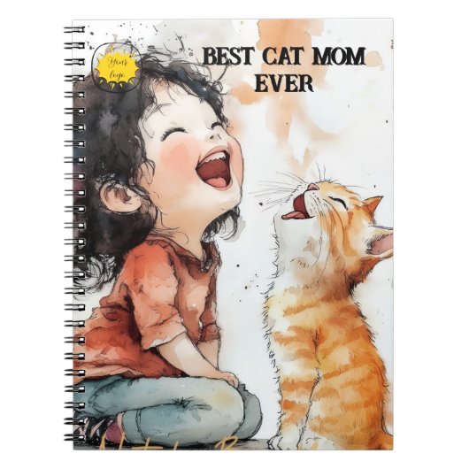 Carnet Cat lover Mom Photo orange (Devant)