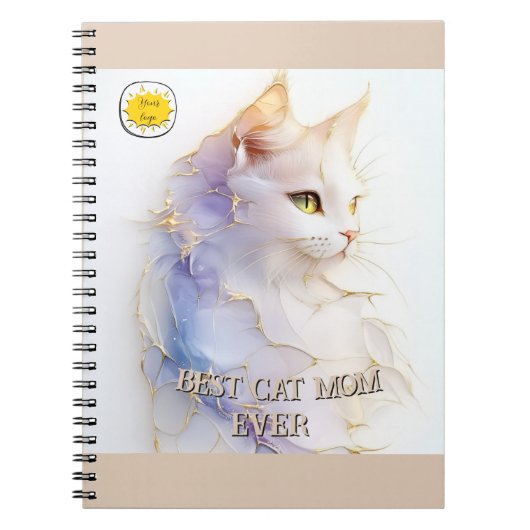 Carnet Cat lover Mom Photo orange (Devant)
