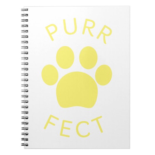 Carnet Cat Parfect Jaune Purr Empreinte de patte (Devant)