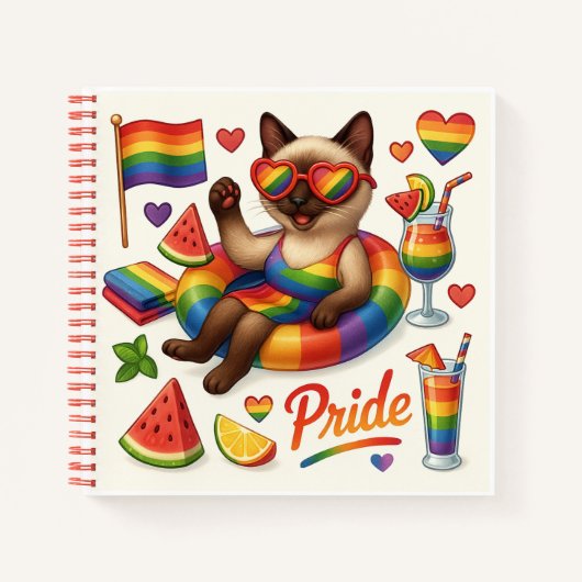 Carnet Cat Pride Paws Pride d'inspiration chat LGBTQ (Devant)
