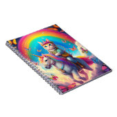 Carnet Cat Riding Unicorn with Rainbows and Butterflies (Côté Droit)