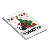 Carnet Cat What Funny Black Cat Pushing Christmas Tree Ug (Côté Droit)