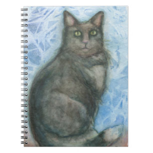 Carnet Cat yeux verts bloc-notes noir kitt yeux verts