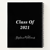 Carnet Catégorie De 2021 Monogrammes De Graduation Noir B (Dos)