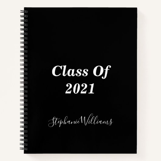 Carnet Catégorie De 2021 Monogrammes De Graduation Noir B (Devant)