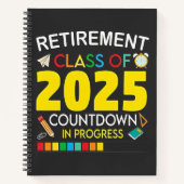 Carnet Catégorie de retraite du compte à rebours 2025 en  (Devant)