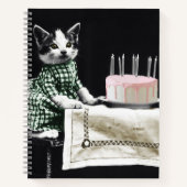 Carnet Cats celebrating a birthday with cake and candles (Devant)