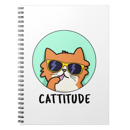 Carnet Cattitude Drôle Attitude Jeu de mots sur les chats (Devant)