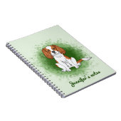 Carnet Cavalier King Charles Spaniel Blenheim sur fond ve (Côté Droit)
