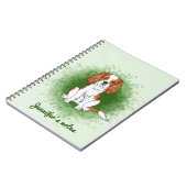 Carnet Cavalier King Charles Spaniel Blenheim sur fond ve (Côté gauche)