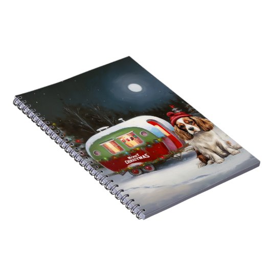 Carnet Cavalier King Charles Spaniel Caravane Noël (Côté Droit)