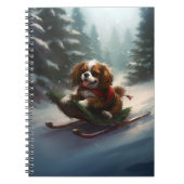 Carnet Cavalier King Charles Spaniel neige de Noël (Devant)