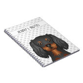 Carnet Cavalier King Charles Spaniel noir et feu & Texte (Côté Droit)