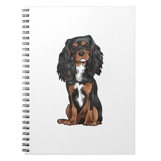 Carnet Cavalier King Charles Spaniel - Noir et Tan (Devant)