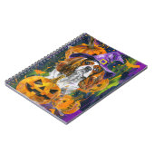 Carnet Cavalier King Chien Halloween Sorcière Et Citrouil (Côté gauche)