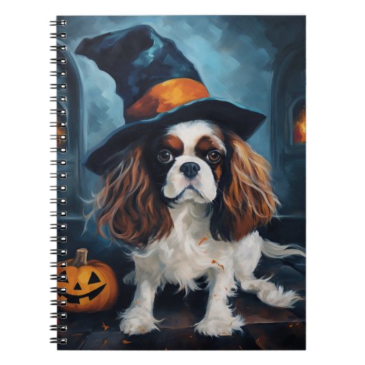 Carnet Cavalier King Citrouilles Halloween effrayant (Devant)
