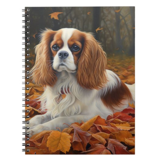 Carnet Cavalier King en automne Feuilles automne Inspirat (Devant)