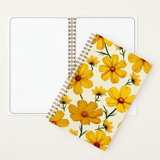 Carnet Ce design présente une image de cosmos flo jaune (À l'intérieur)