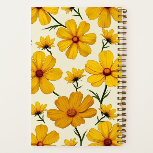 Carnet Ce design présente une image de cosmos flo jaune (Verso)